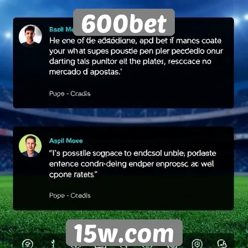 Feedback de usuários sobre a experiência no 600bet